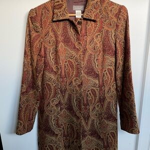Kenar Paisley Blazer in Red and Gold